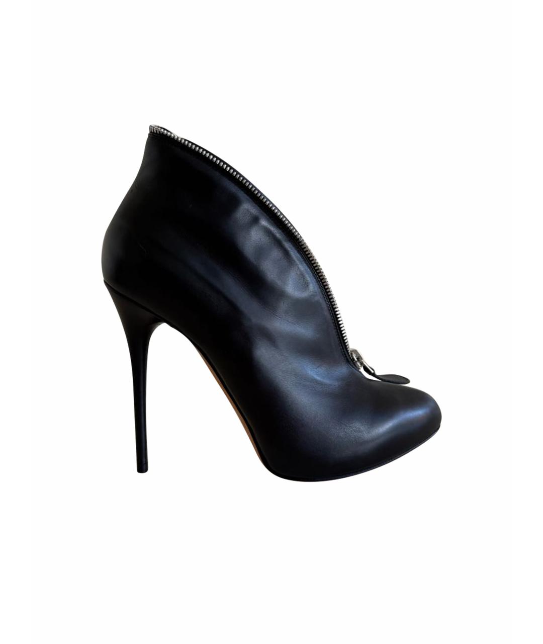 ALEXANDER MCQUEEN Черные кожаные ботильоны, фото 1