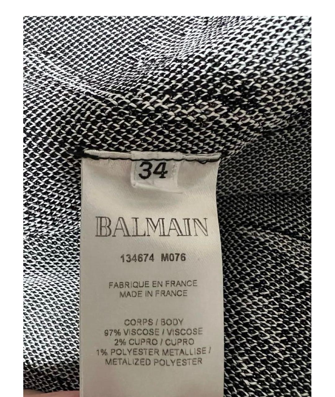BALMAIN Черная вискозная юбка миди, фото 3