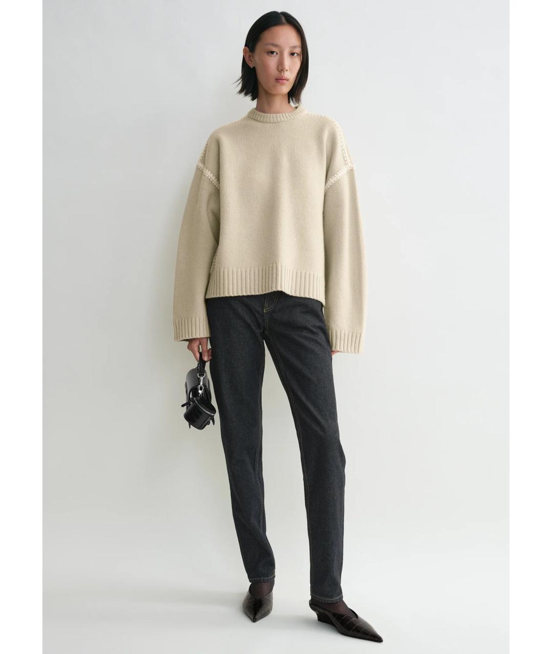 TOTEME Бежевый шерстяной джемпер / свитер, фото 2