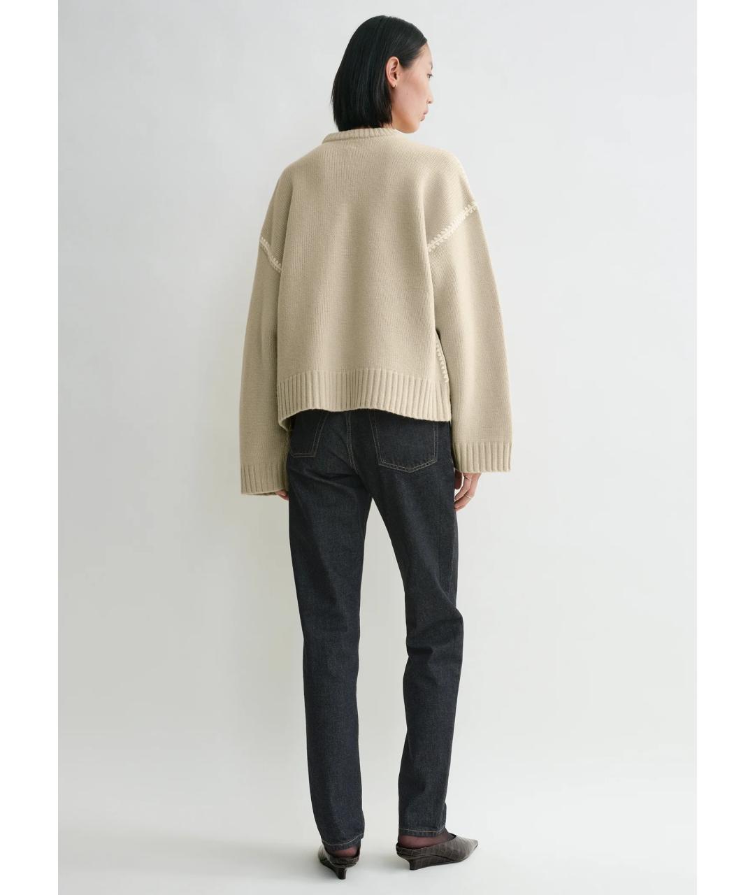 TOTEME Бежевый шерстяной джемпер / свитер, фото 4