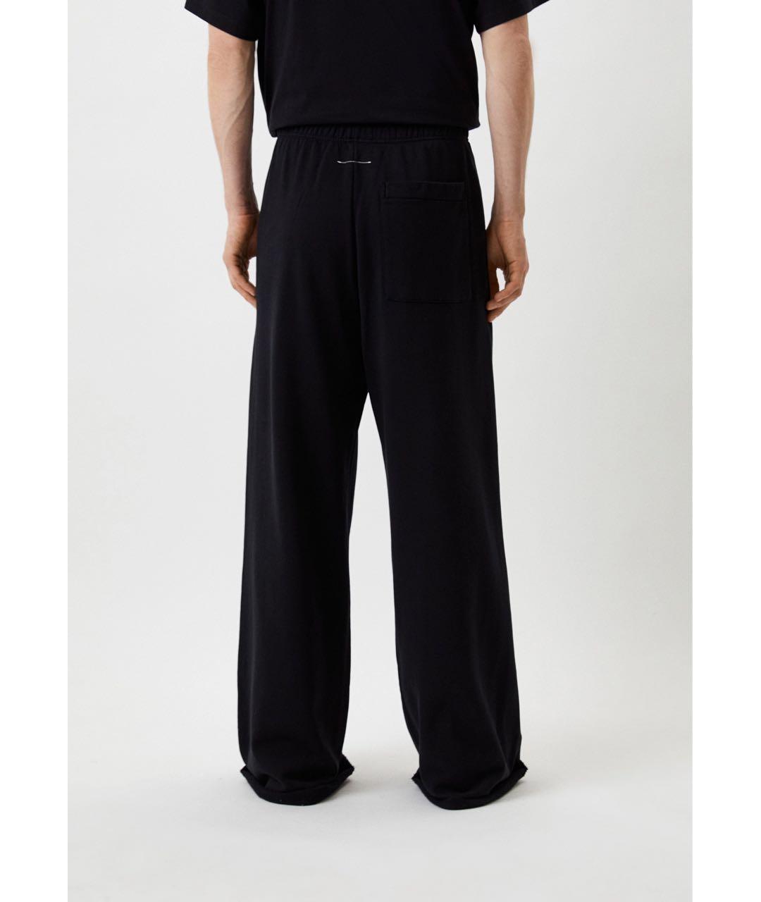 MM6 MAISON MARGIELA Черные хлопковые повседневные брюки, фото 2