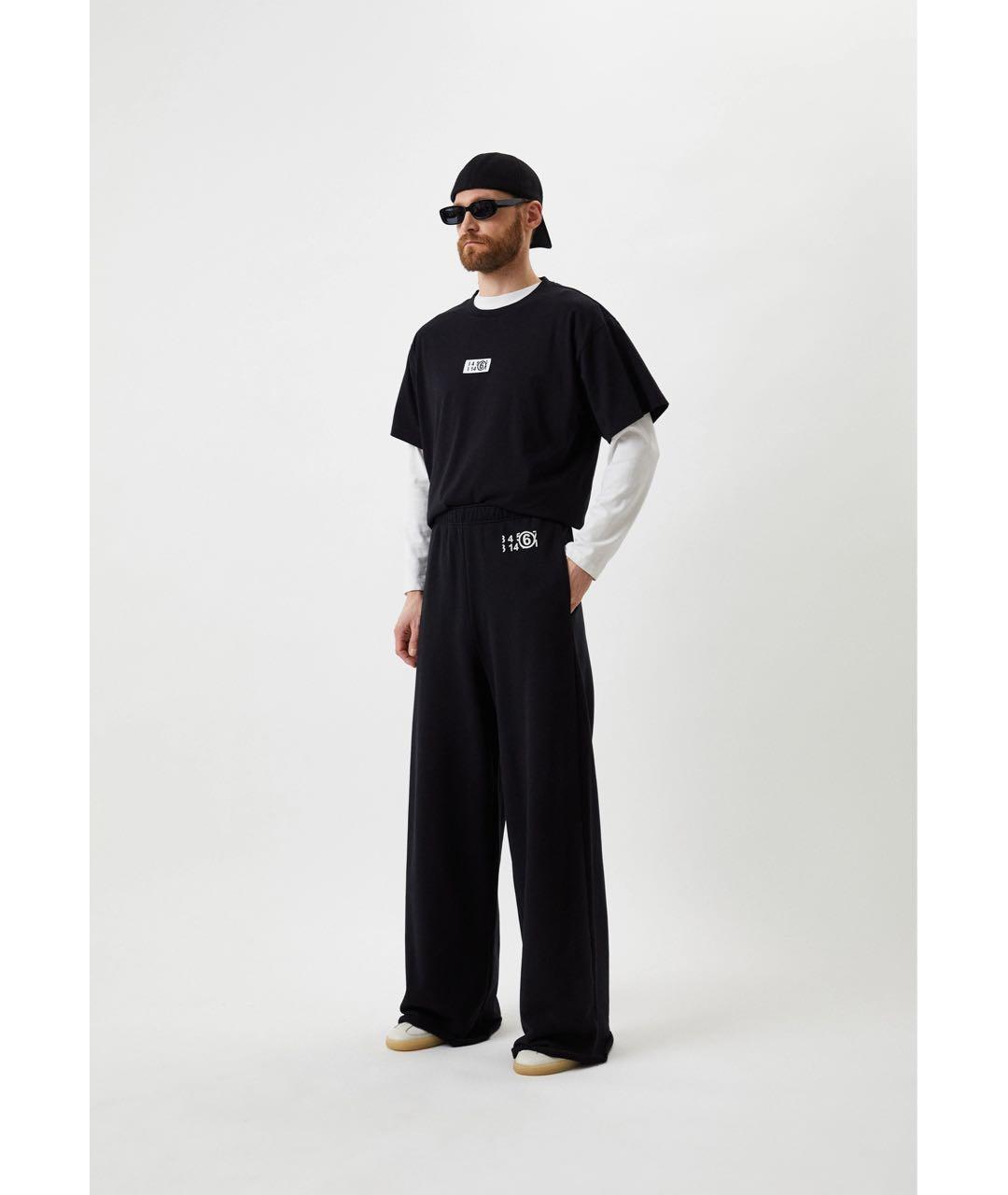 MM6 MAISON MARGIELA Черные хлопковые повседневные брюки, фото 3
