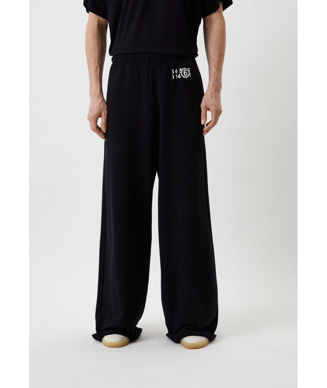 MM6 MAISON MARGIELA Черные хлопковые повседневные брюки, фото 5