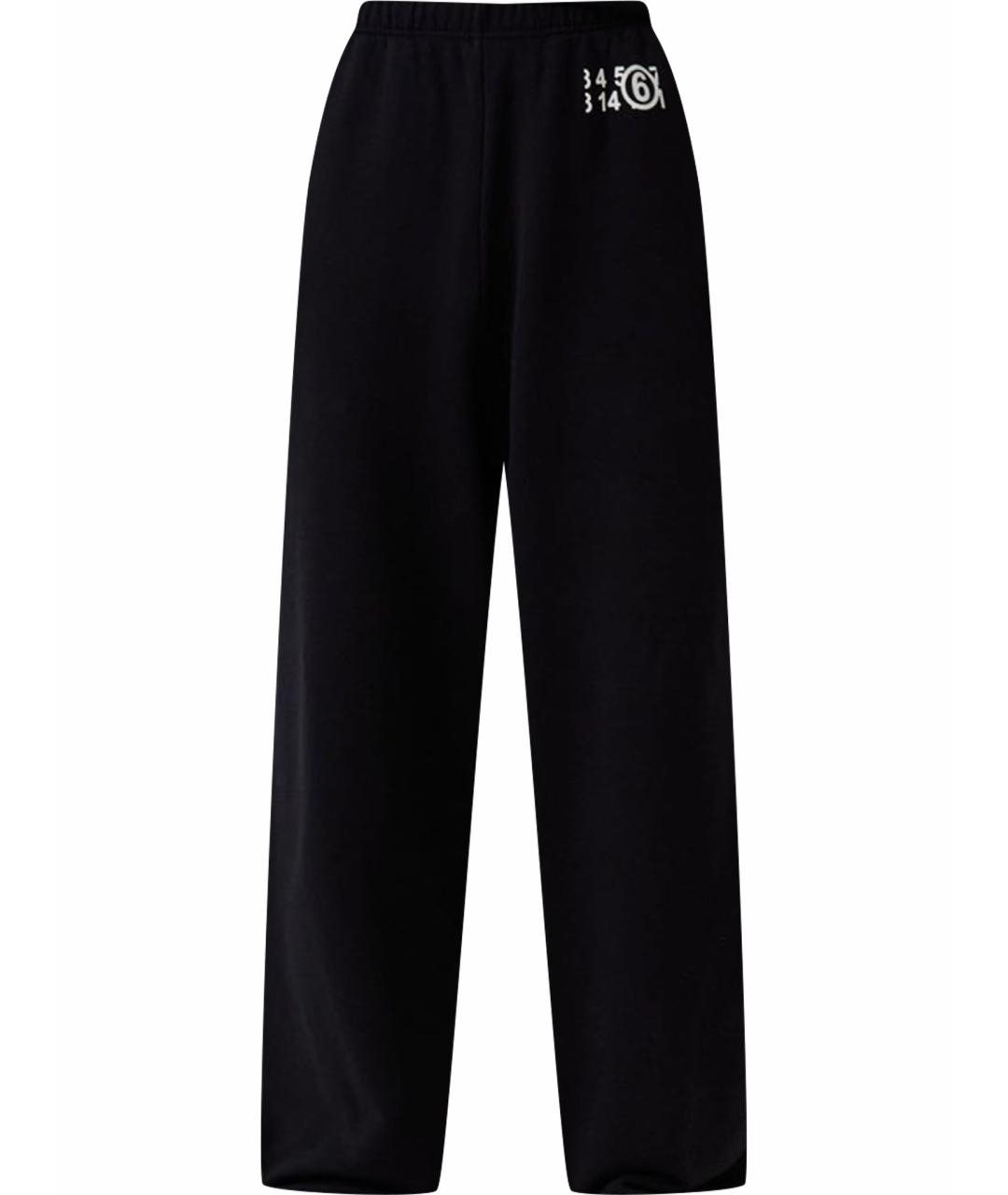 MM6 MAISON MARGIELA Черные хлопковые повседневные брюки, фото 1