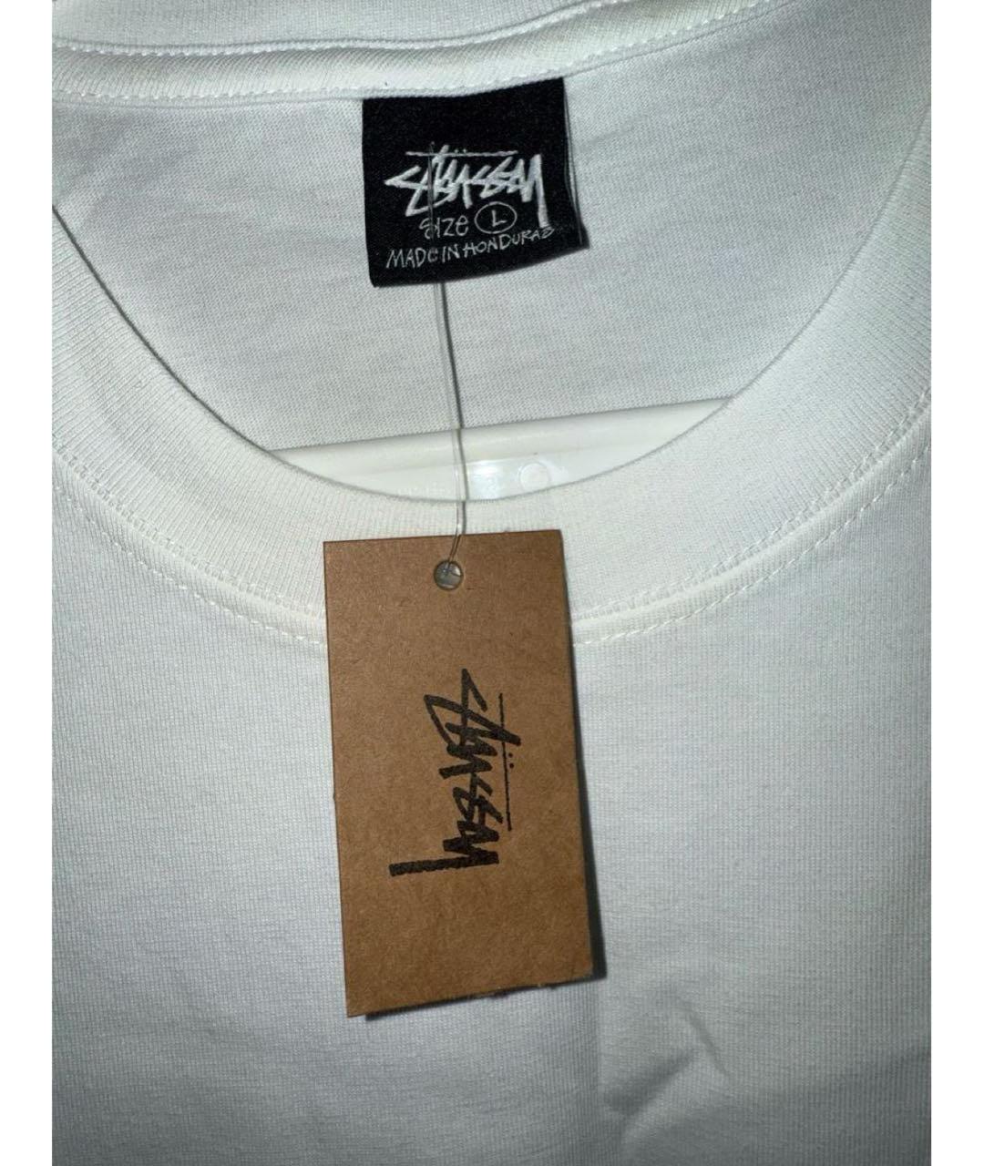 STUSSY Белая хлопковая футболка, фото 3