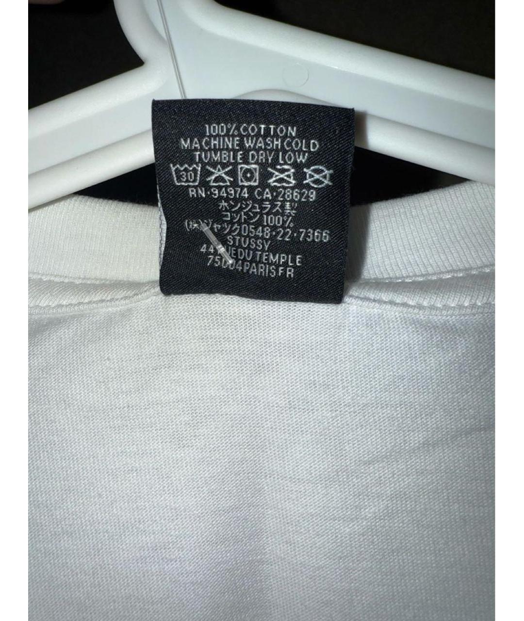 STUSSY Белая хлопковая футболка, фото 5