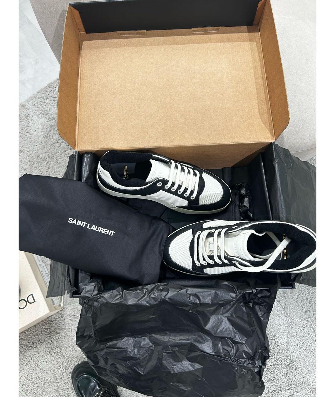 SAINT LAURENT Белые кожаные кроссовки, фото 5