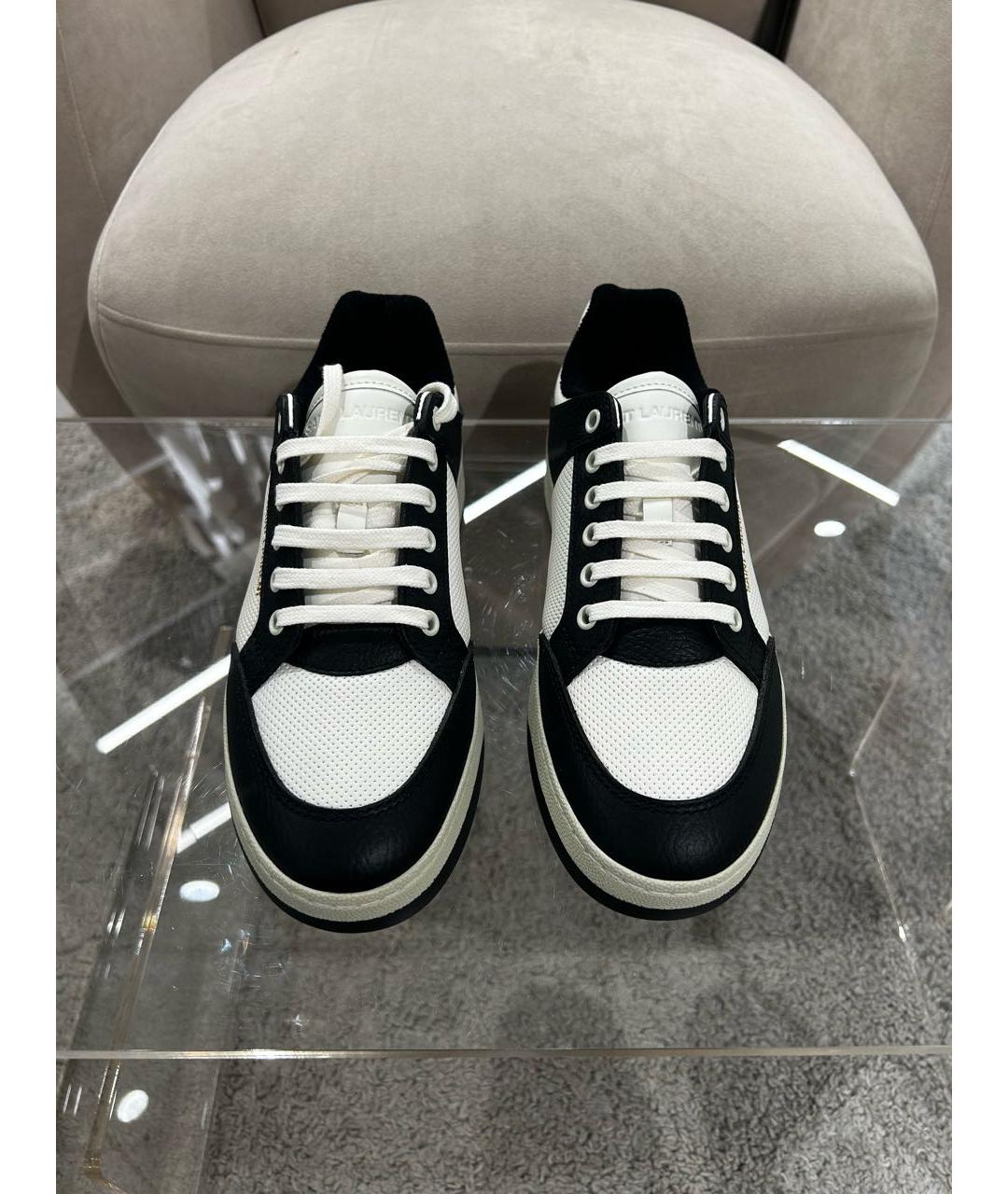 SAINT LAURENT Белые кожаные кроссовки, фото 2