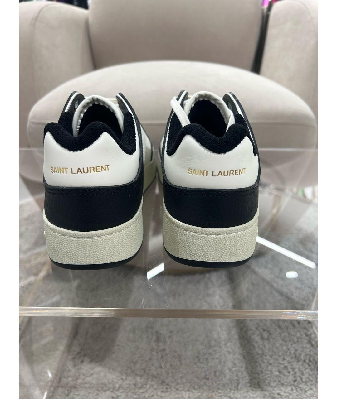 SAINT LAURENT Белые кожаные кроссовки, фото 4