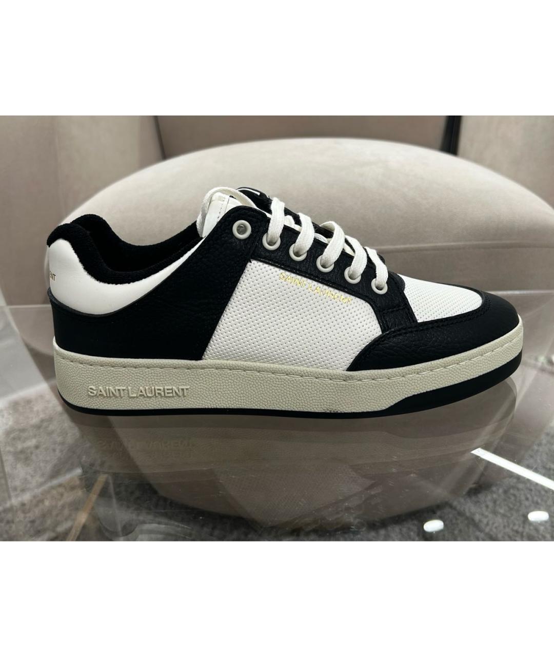 SAINT LAURENT Белые кожаные кроссовки, фото 6