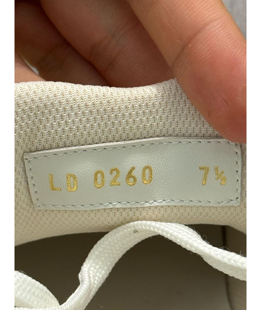 LOUIS VUITTON Белые кожаные низкие кроссовки / кеды, фото 6