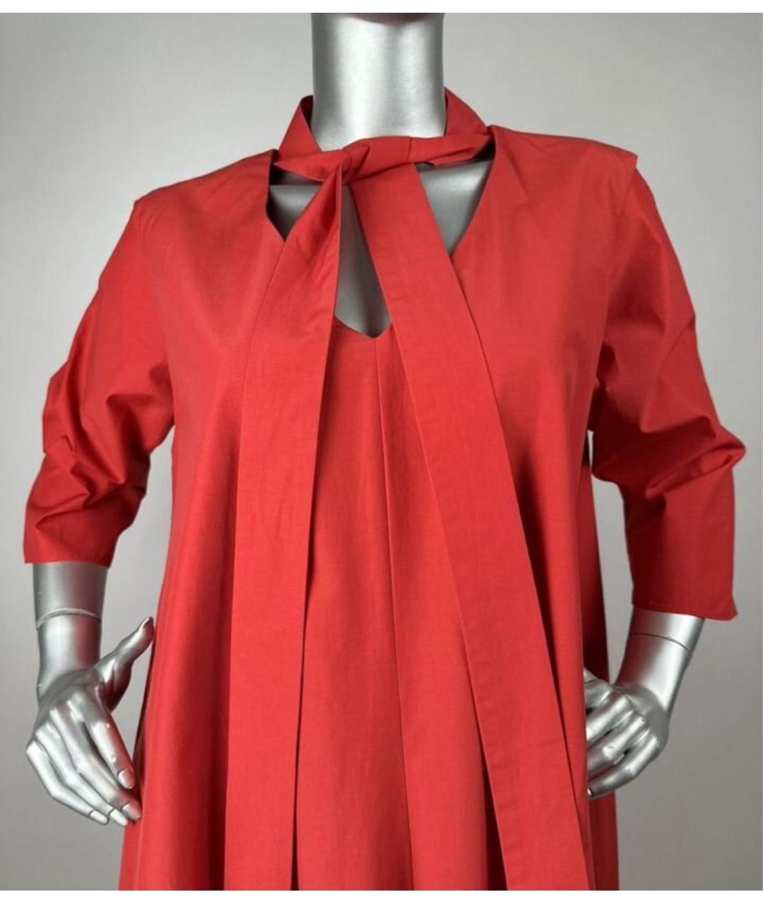 MAX MARA Красное хлопковое повседневное платье, фото 6