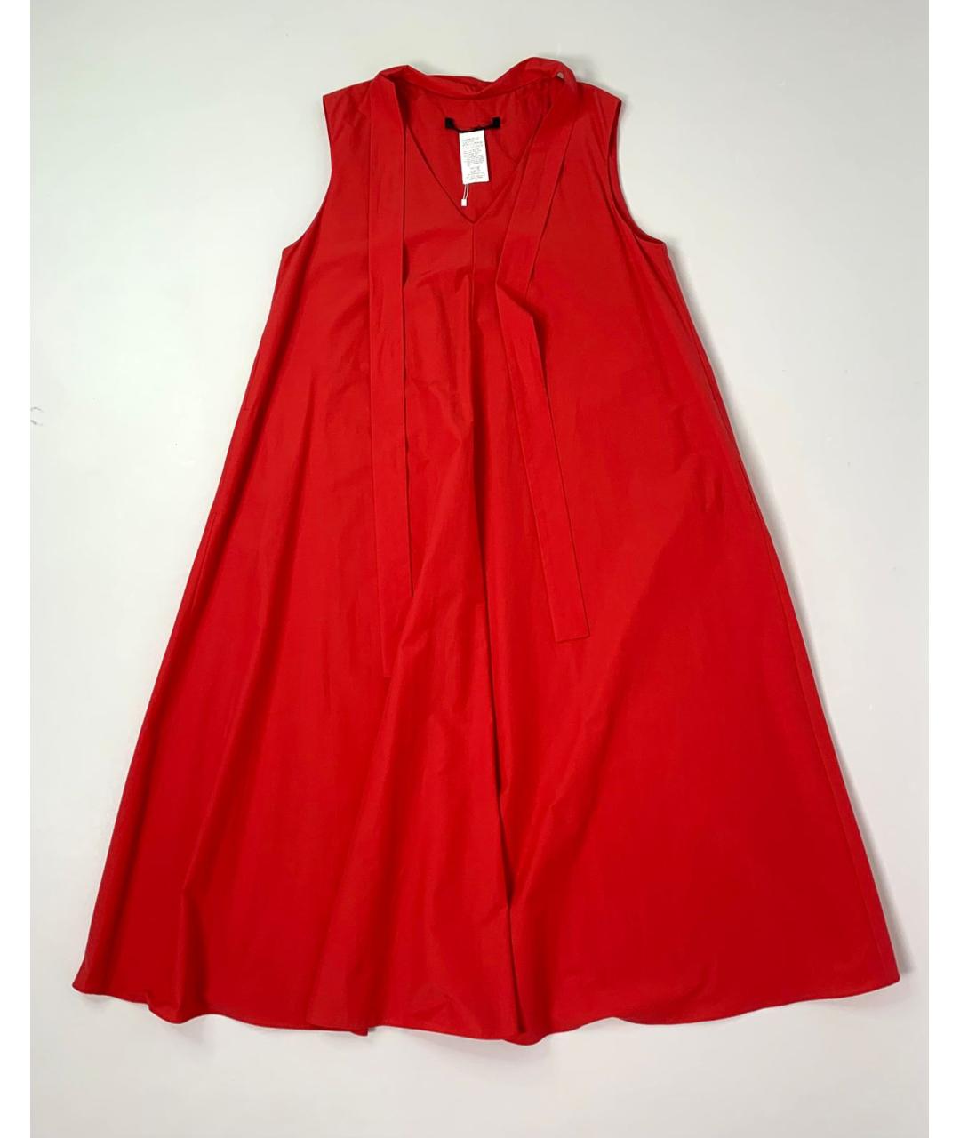 MAX MARA Красное хлопковое повседневное платье, фото 8