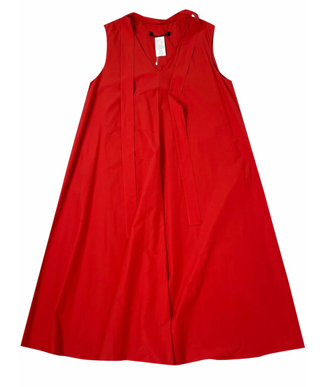 MAX MARA Красное хлопковое повседневное платье, фото 1