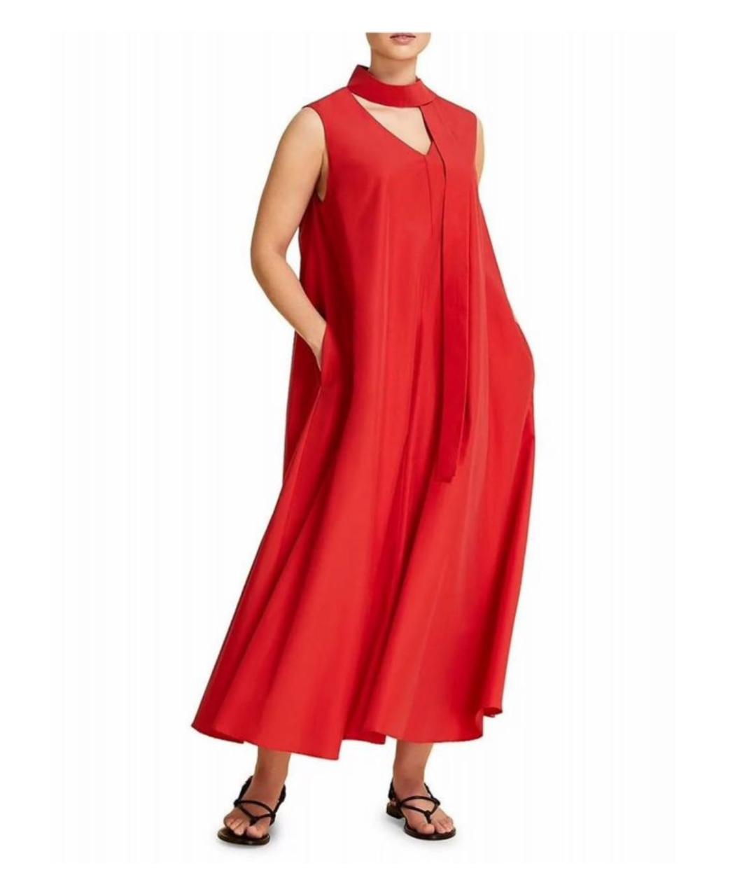 MAX MARA Красное хлопковое повседневное платье, фото 7