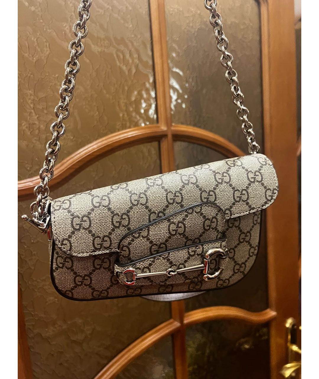 GUCCI Бежевая сумка через плечо из искусственной кожи, фото 2