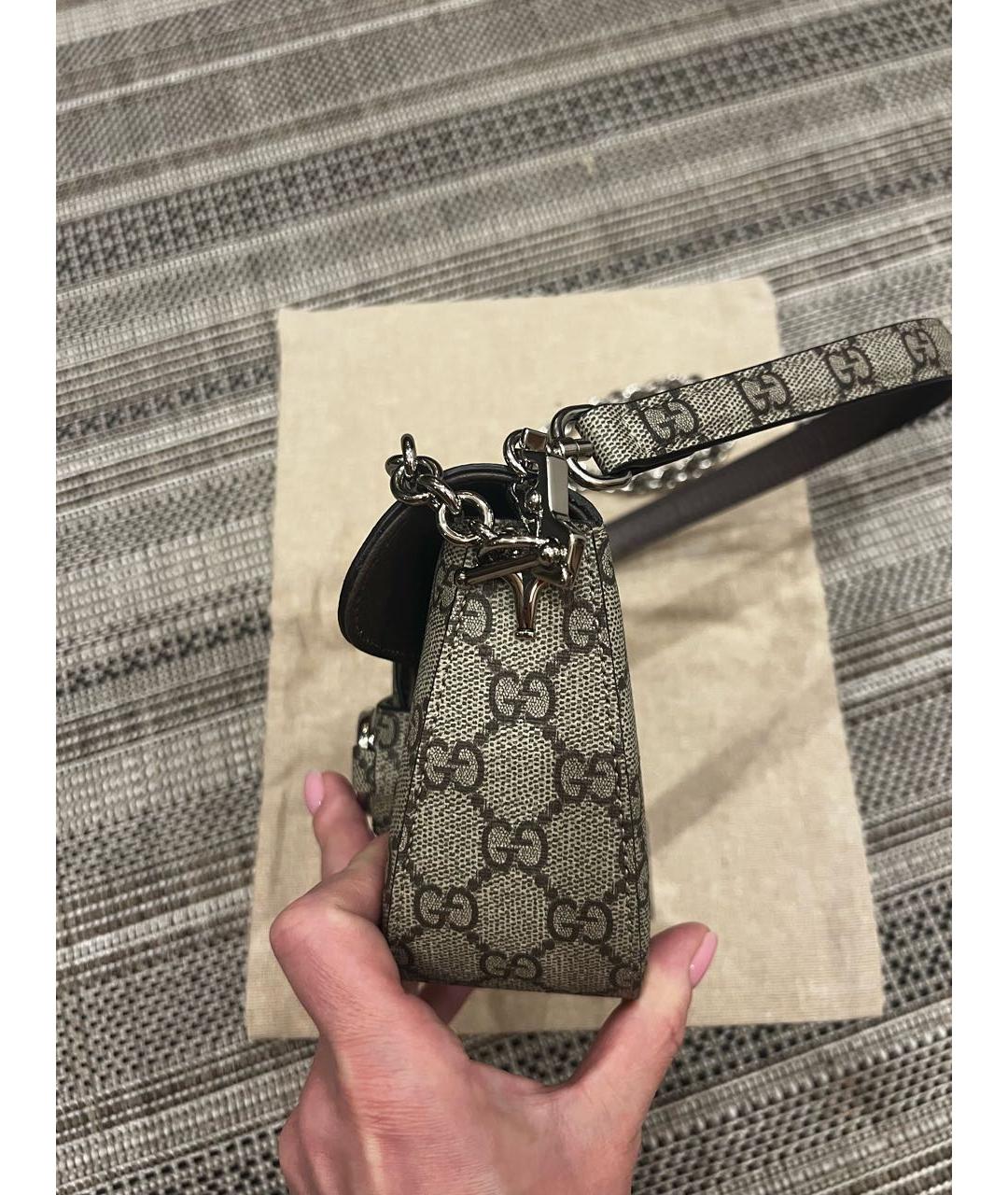 GUCCI Бежевая сумка через плечо из искусственной кожи, фото 5