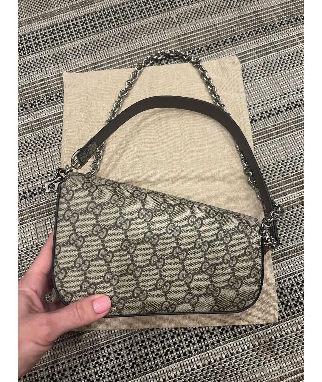 GUCCI Бежевая сумка через плечо из искусственной кожи, фото 3