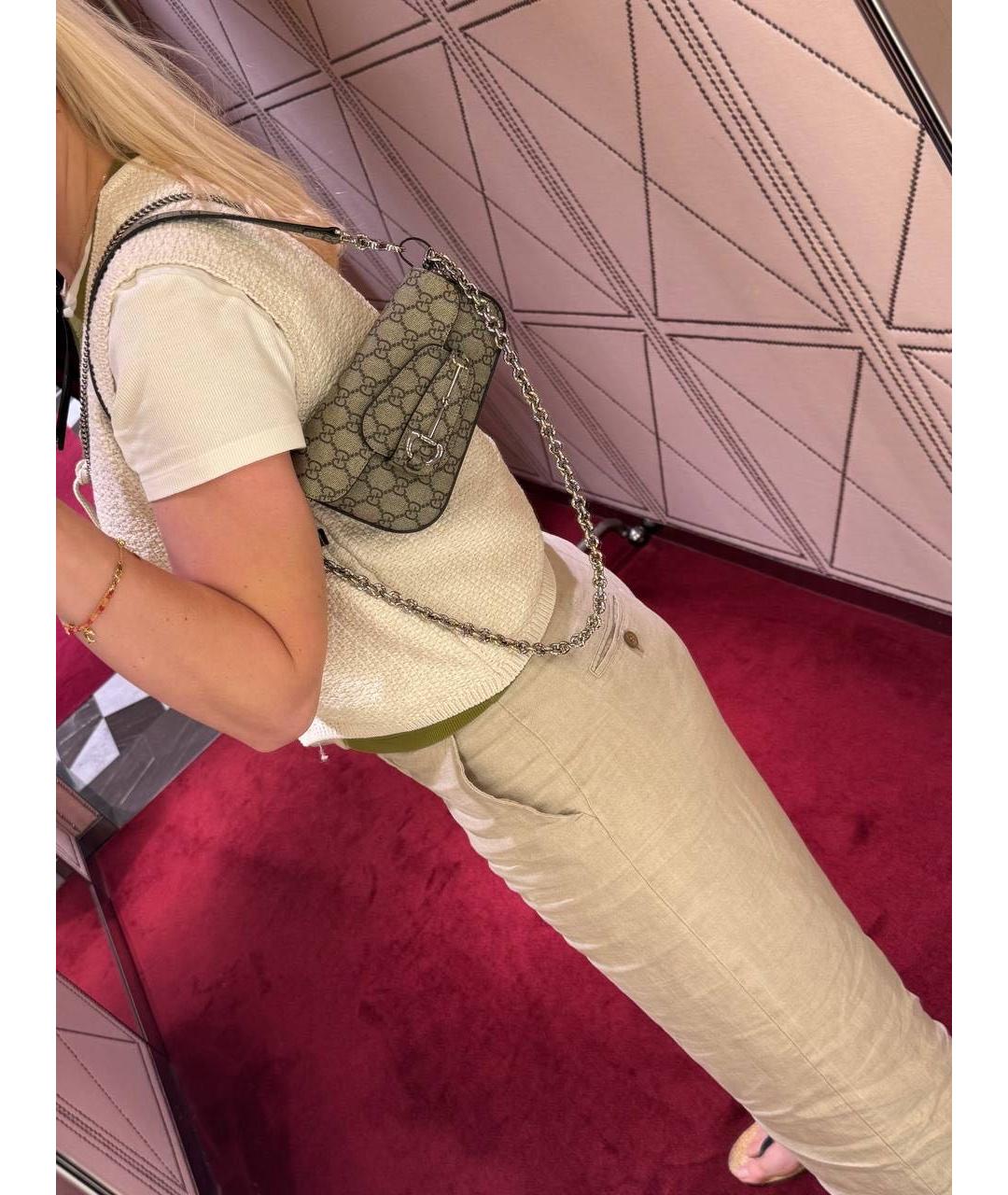 GUCCI Бежевая сумка через плечо из искусственной кожи, фото 7