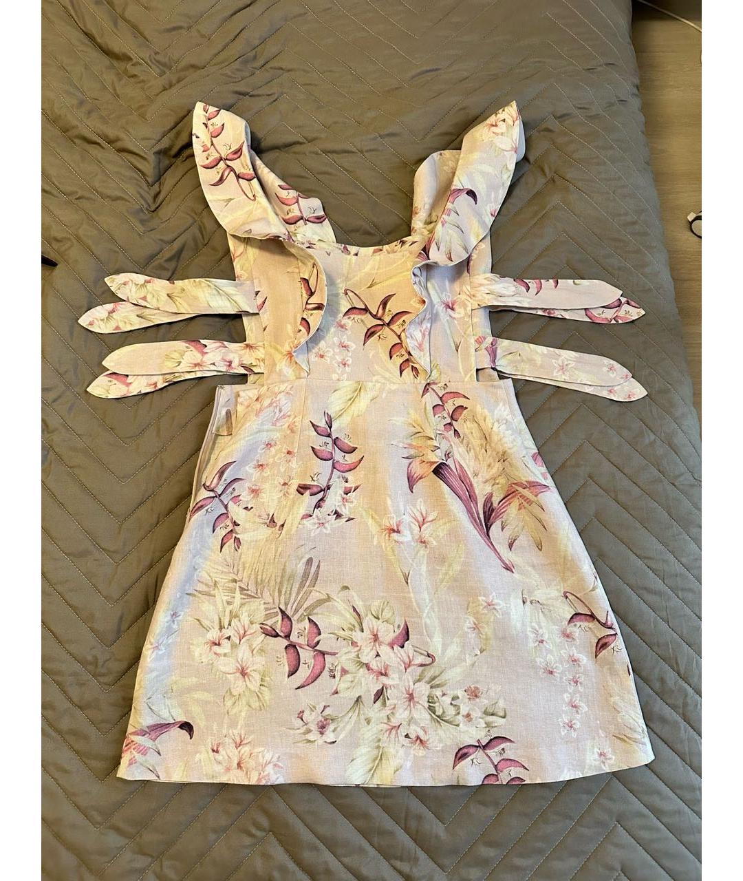 ZIMMERMANN Розовое льняное повседневное платье, фото 4