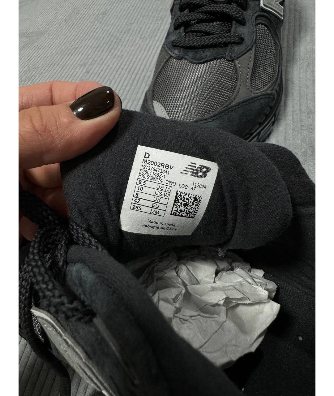 NEW BALANCE Черные замшевые низкие кроссовки / кеды, фото 5