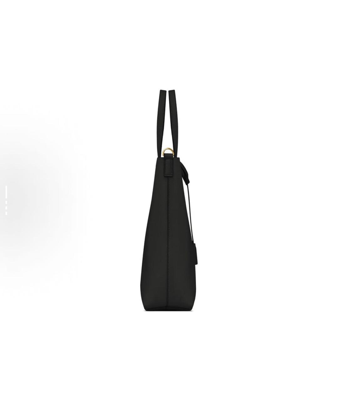 SAINT LAURENT Черная кожаная сумка тоут, фото 5