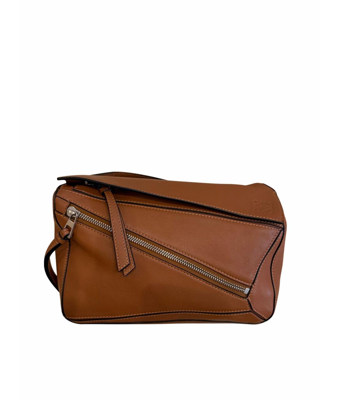 LOEWE Коричневая кожаная поясная сумка, фото 1