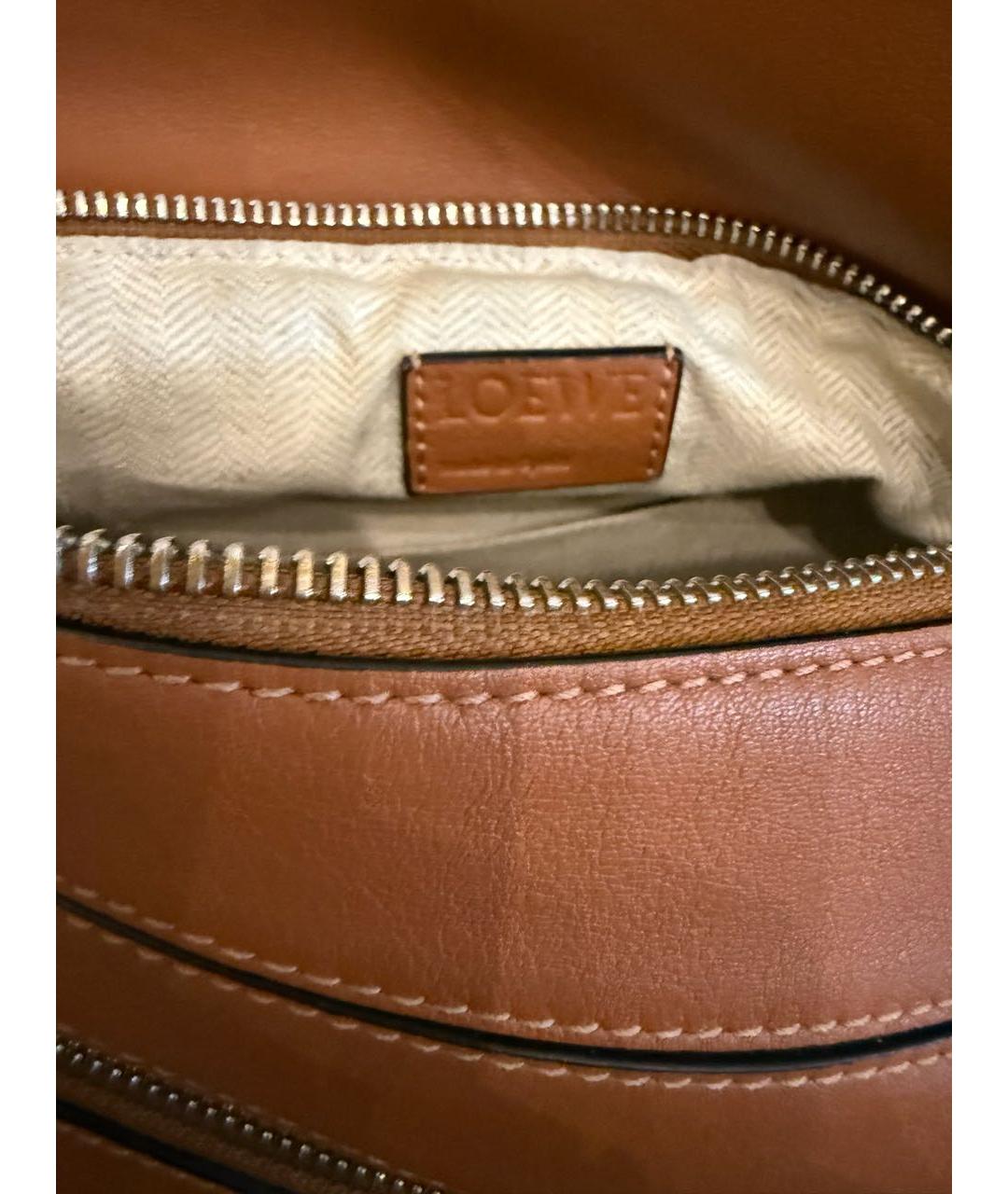 LOEWE Коричневая кожаная поясная сумка, фото 4