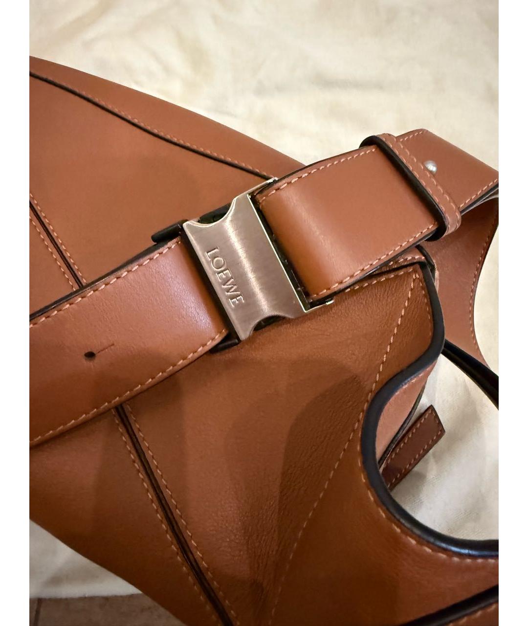 LOEWE Коричневая кожаная поясная сумка, фото 6