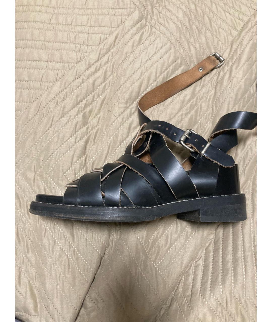 ACNE STUDIOS Черные кожаные сандалии, фото 5