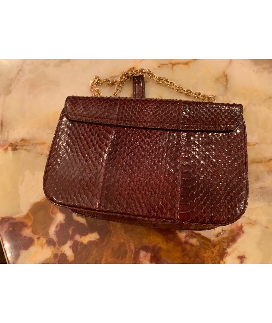 CELINE Коричневая сумка через плечо из экзотической кожи, фото 4