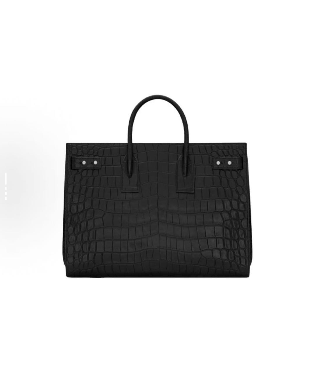 SAINT LAURENT Черная кожаная сумка тоут, фото 3