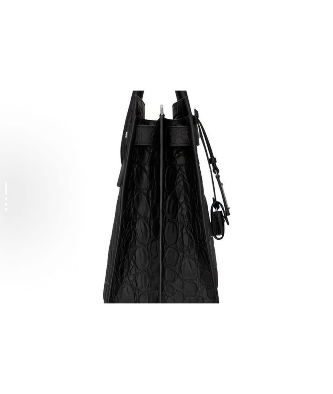 SAINT LAURENT Черная кожаная сумка тоут, фото 6