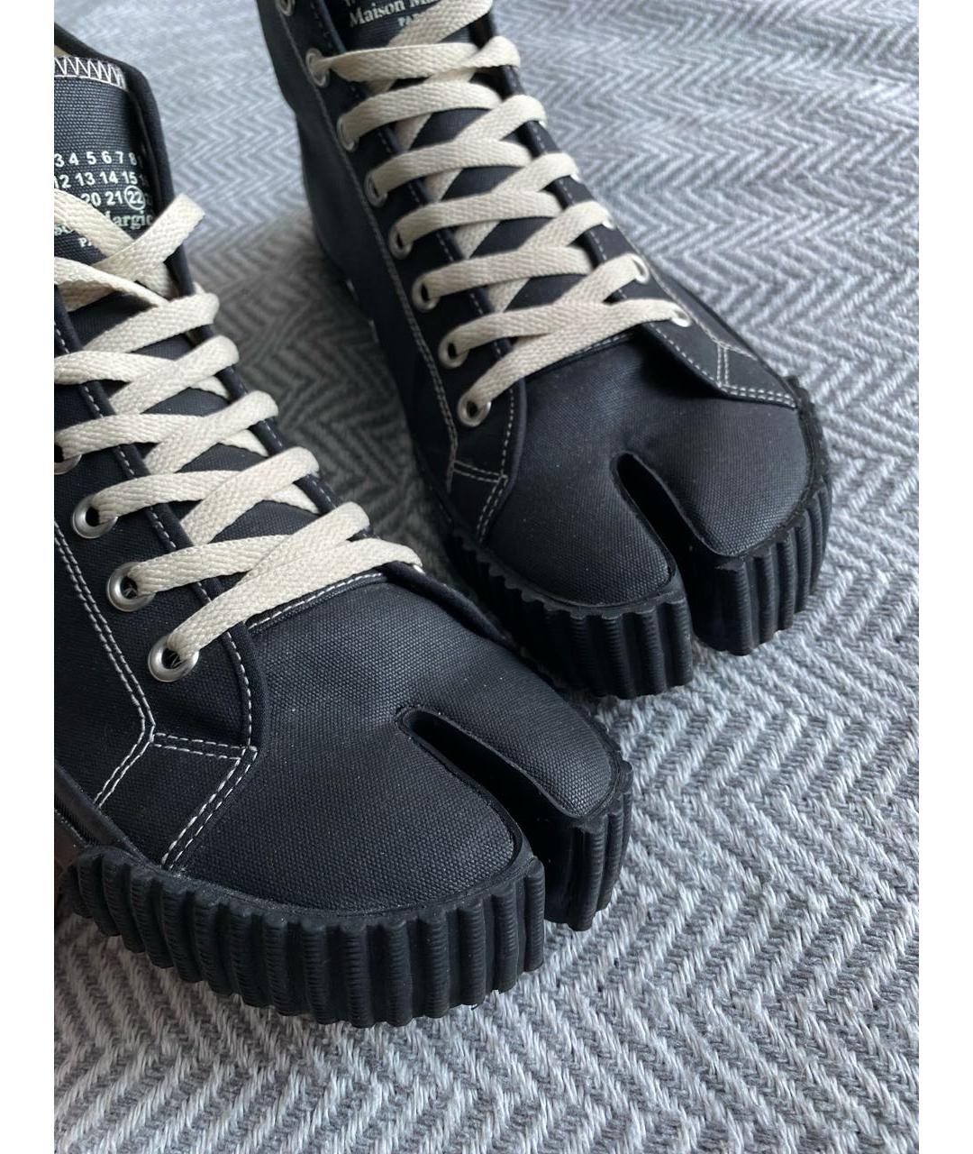MAISON MARGIELA Черные текстильные высокие кроссовки / кеды, фото 5