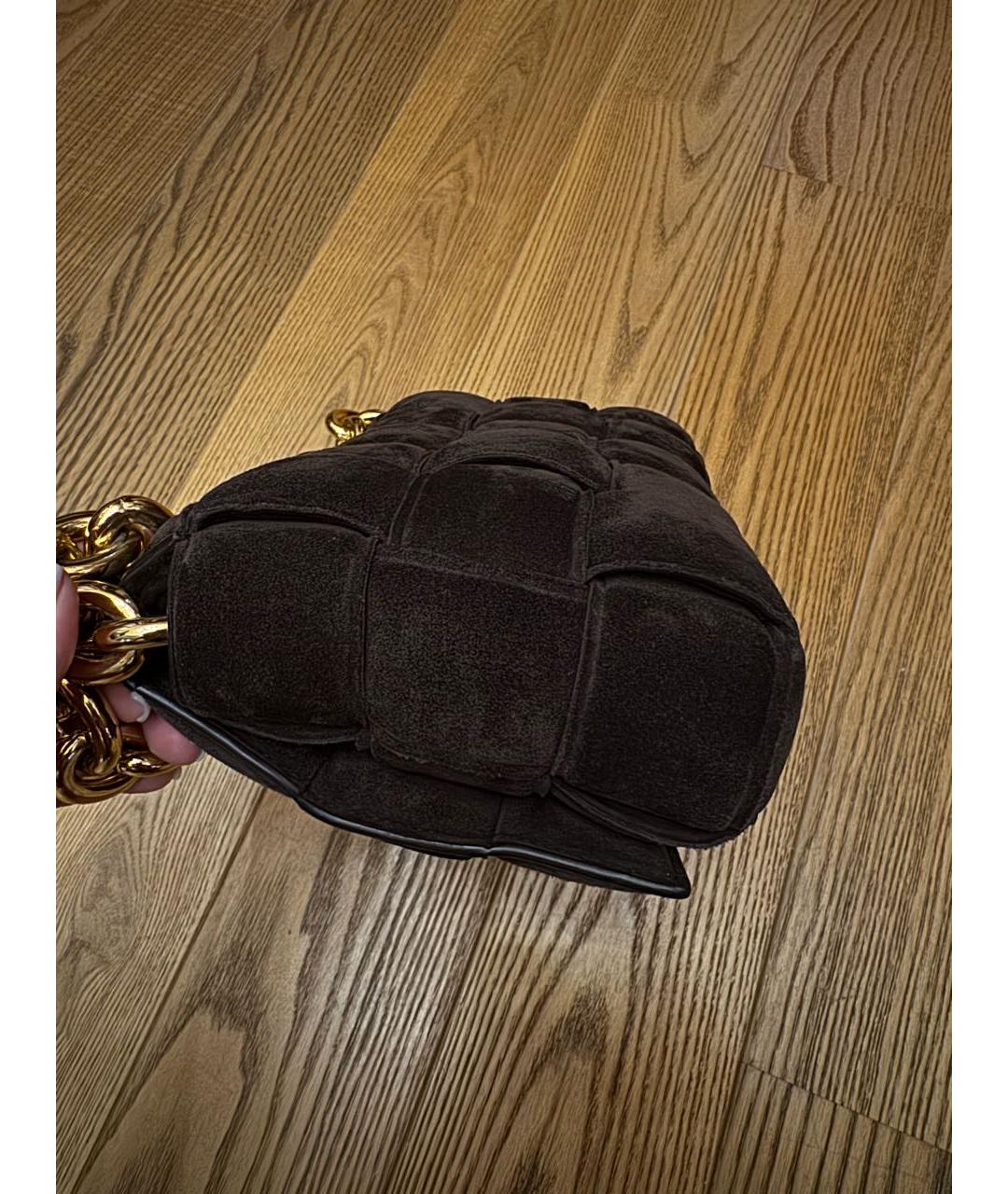 BOTTEGA VENETA Коричневая замшевая сумка через плечо, фото 3