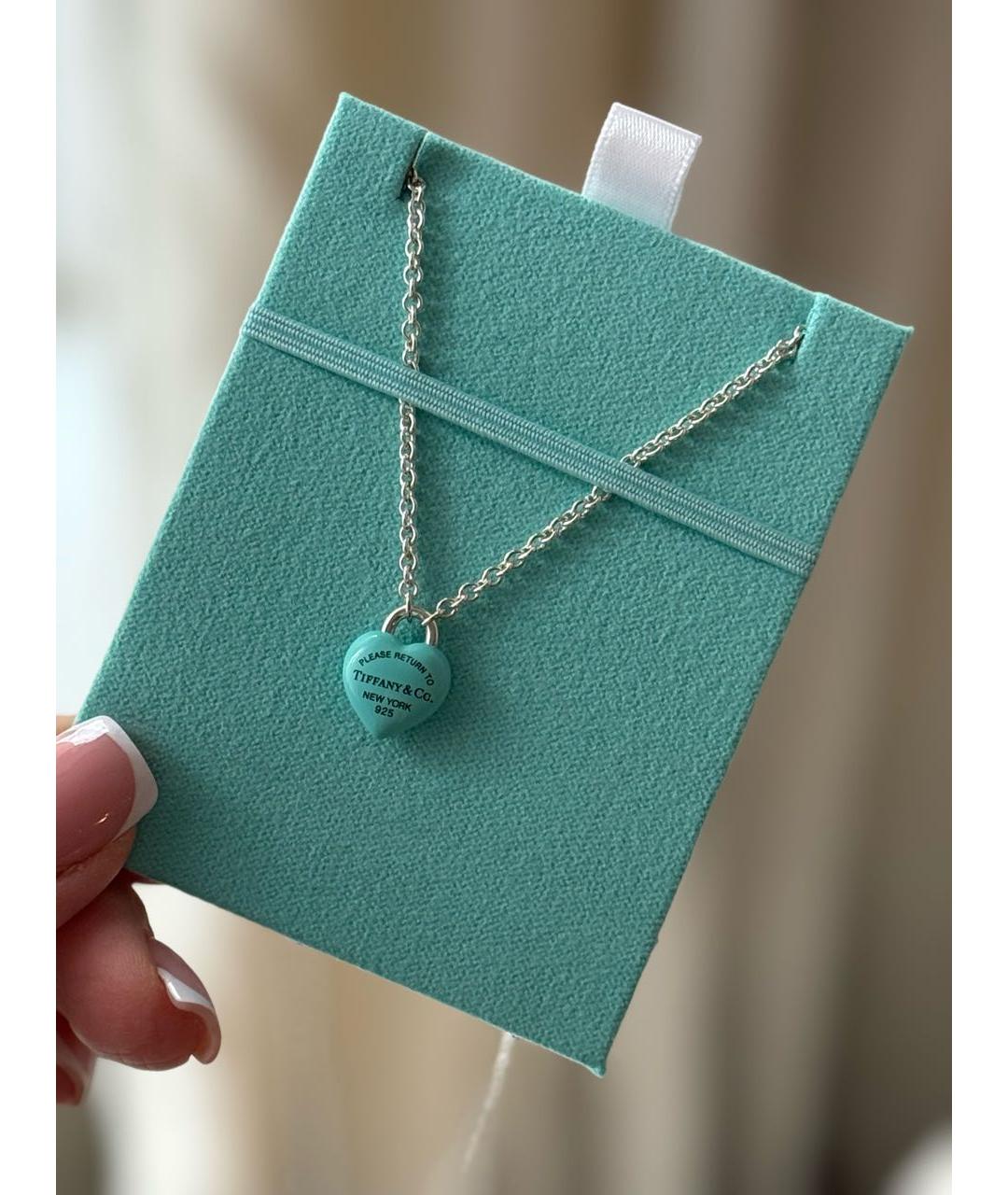 TIFFANY&CO Бирюзовая серебряная подвеска, фото 3