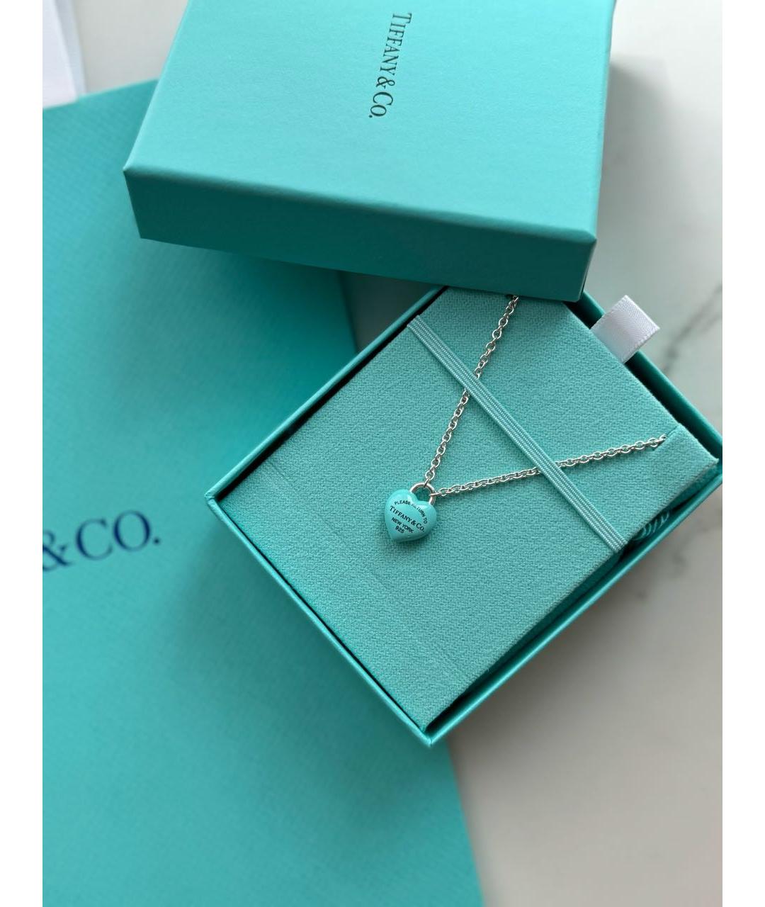 TIFFANY&CO Бирюзовая серебряная подвеска, фото 2
