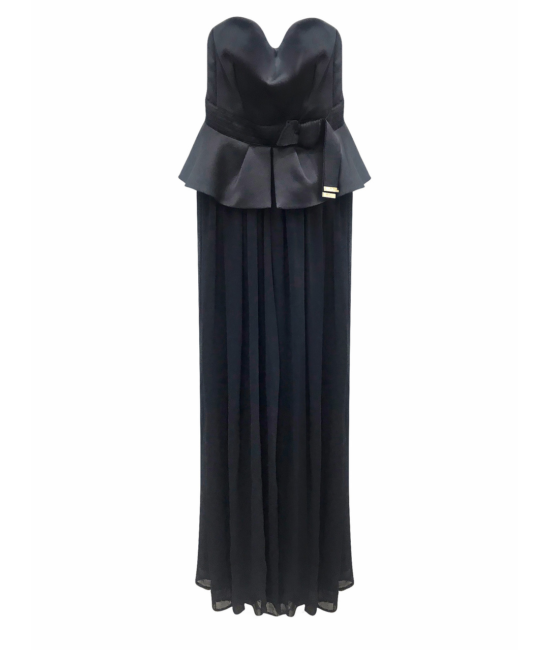 ELISABETTA FRANCHI Черное шелковое повседневное платье, фото 1