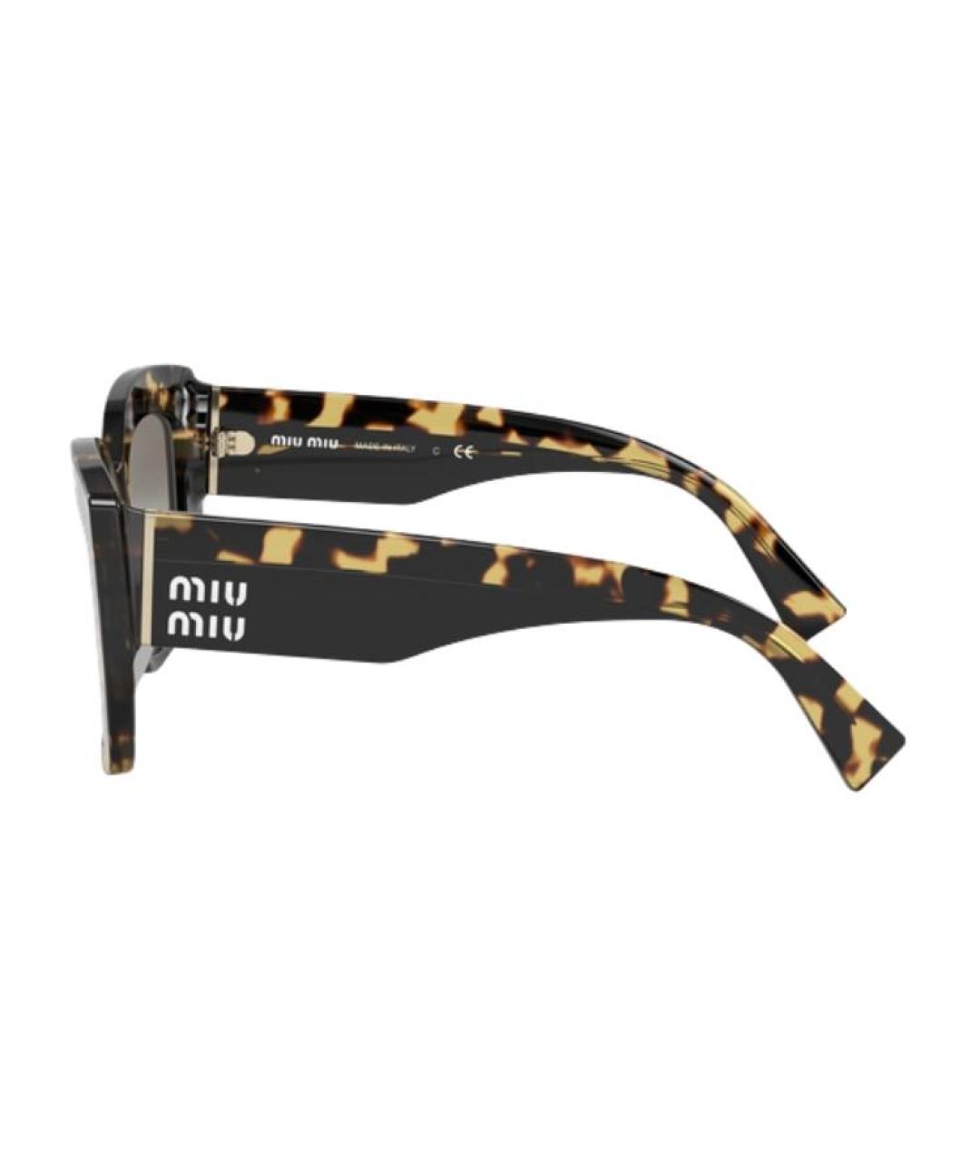 MIU MIU Коричневые пластиковые солнцезащитные очки, фото 3