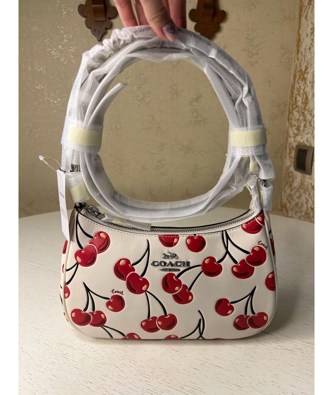 COACH Белая кожаная сумка через плечо, фото 9