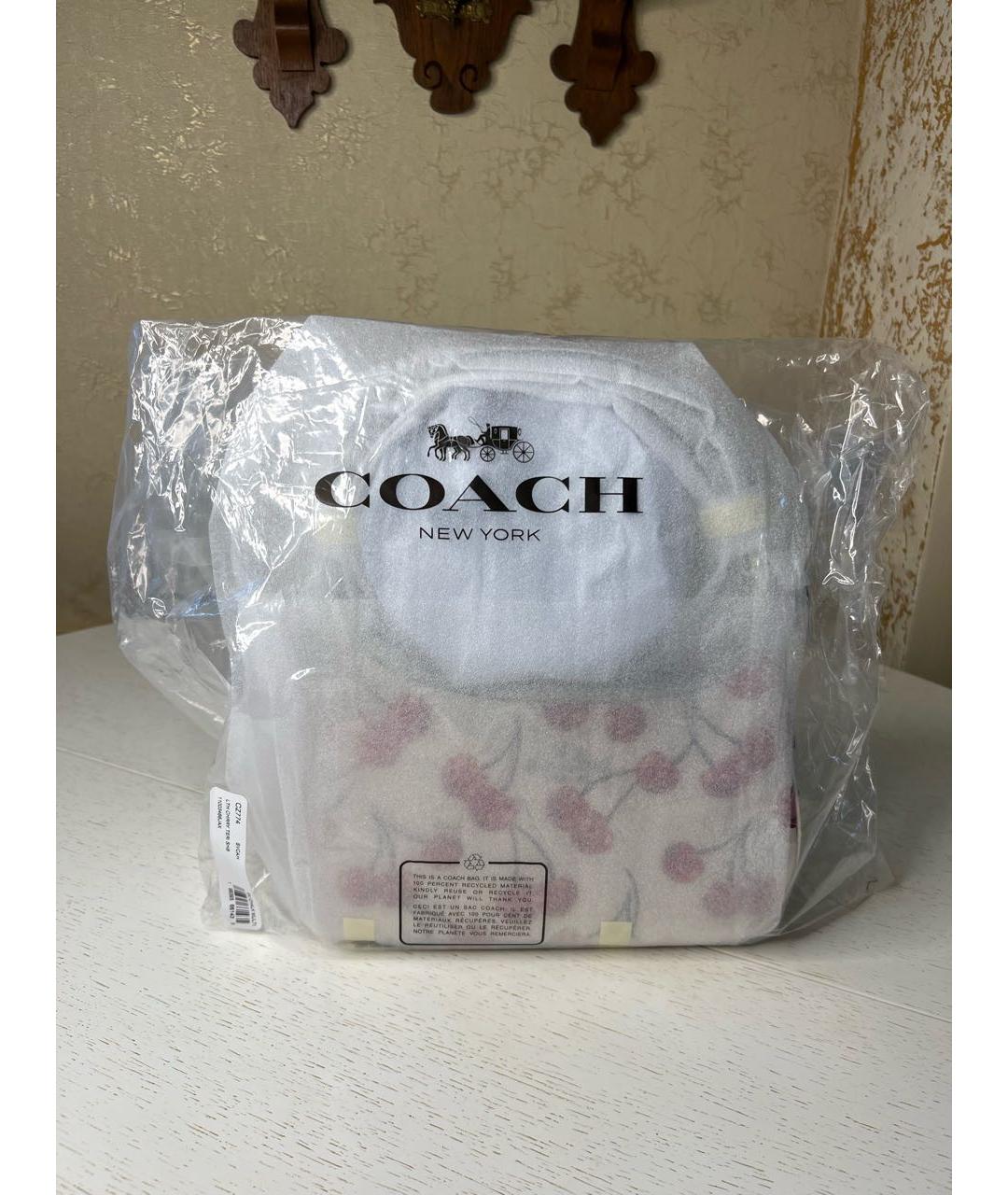 COACH Белая кожаная сумка через плечо, фото 8