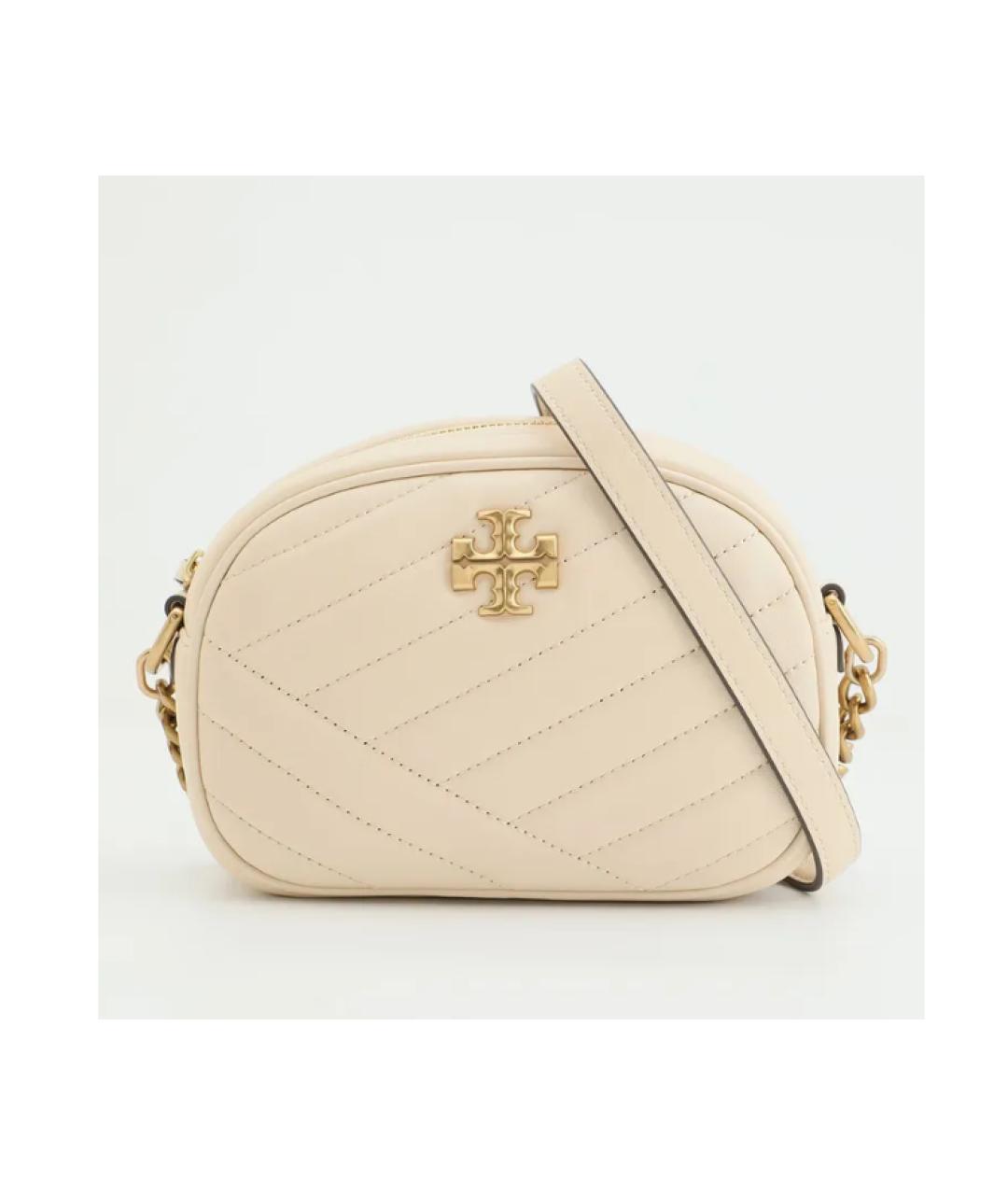 TORY BURCH Бежевая кожаная сумка через плечо, фото 4