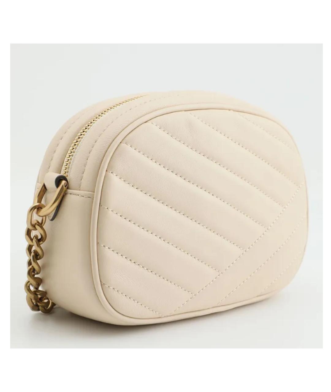 TORY BURCH Бежевая кожаная сумка через плечо, фото 2