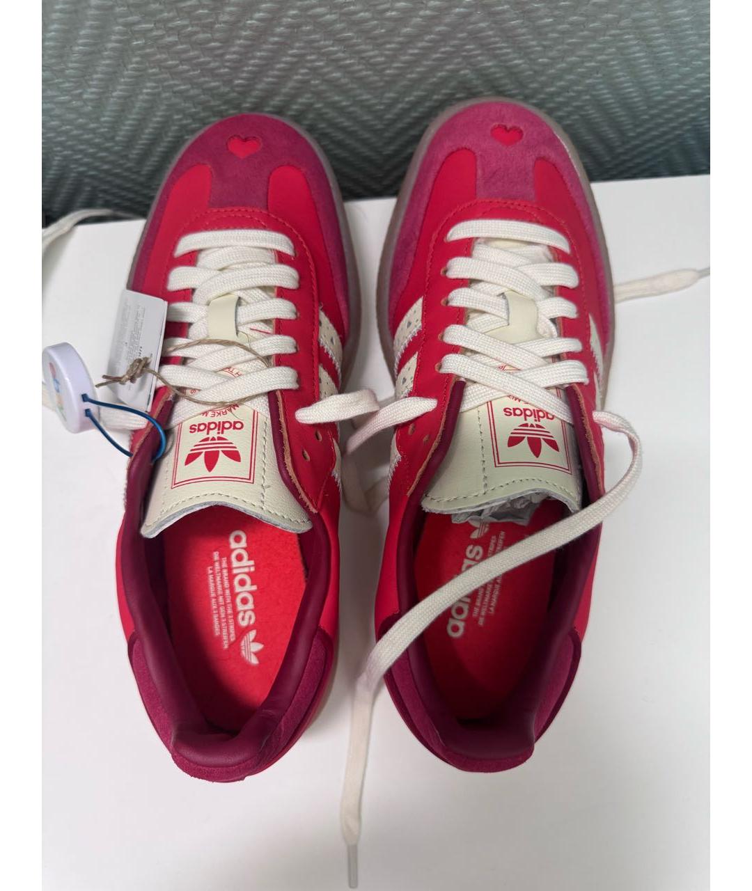 ADIDAS Красные кожаные кроссовки, фото 3