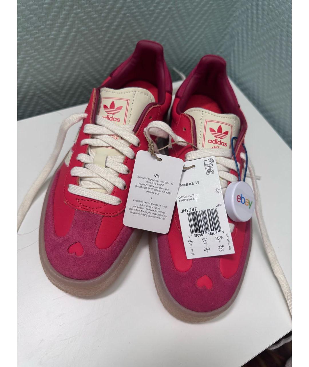 ADIDAS Красные кожаные кроссовки, фото 5