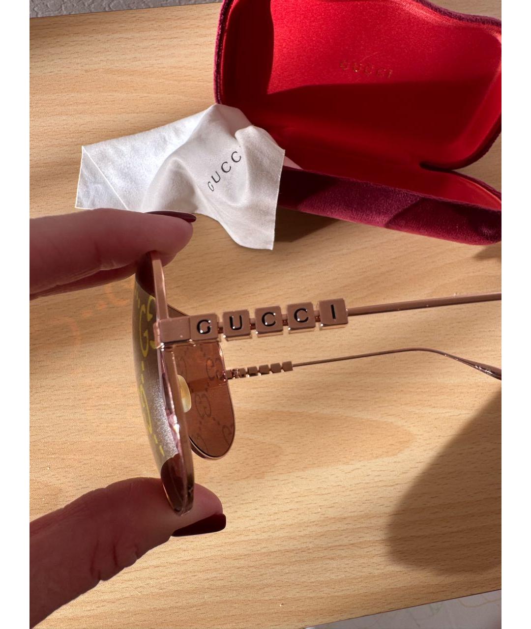 GUCCI Мульти металлические солнцезащитные очки, фото 4
