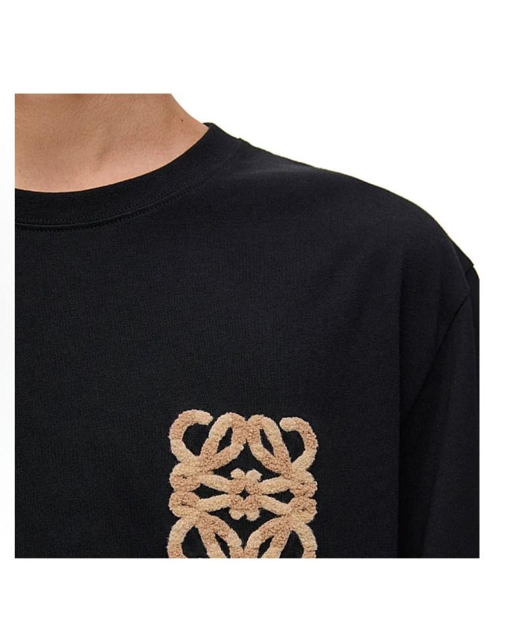 LOEWE Черная хлопковая футболка, фото 4