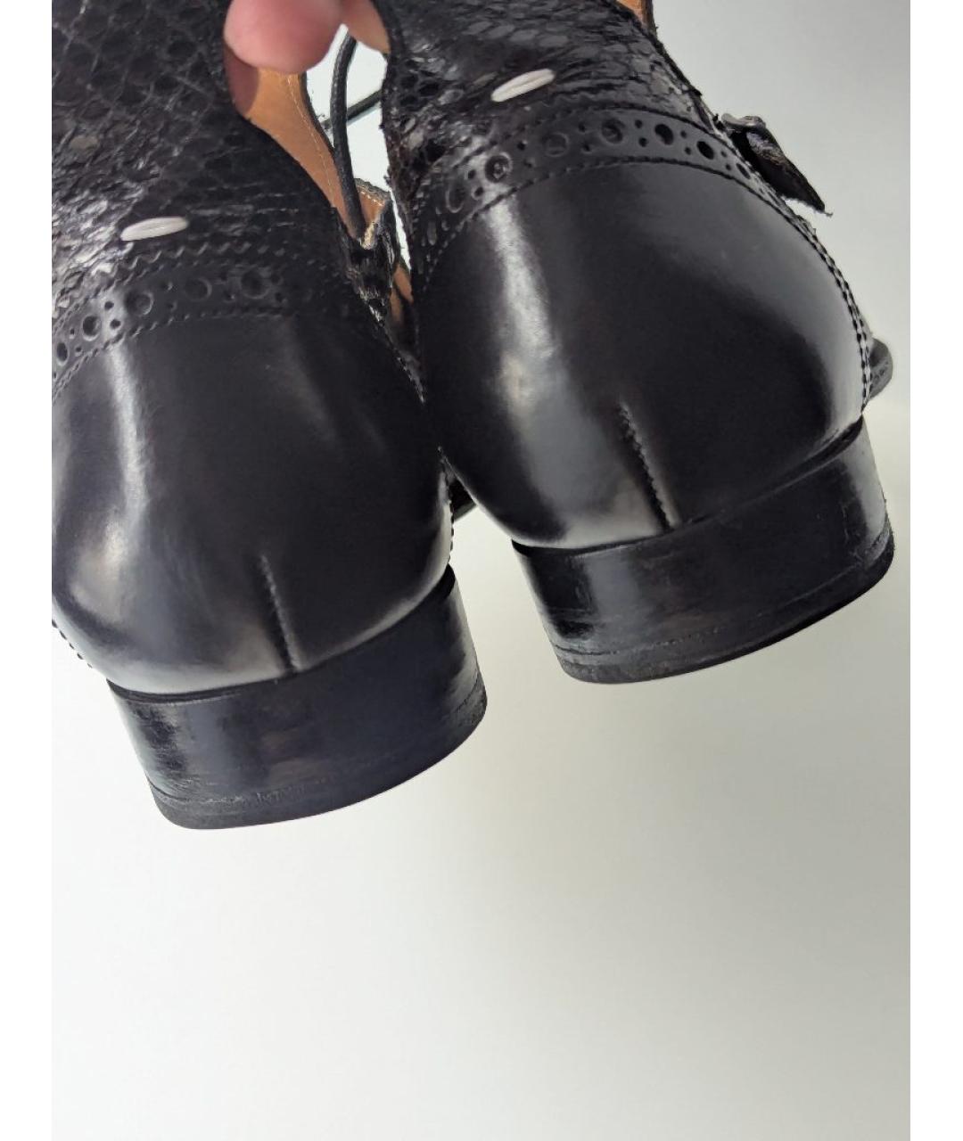 MAISON MARGIELA Черные кожаные ботинки, фото 7