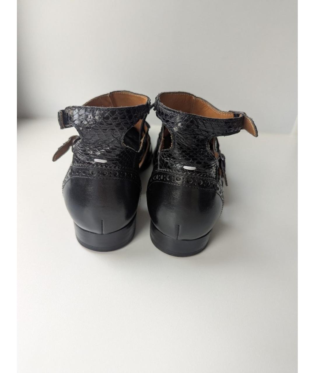 MAISON MARGIELA Черные кожаные ботинки, фото 5