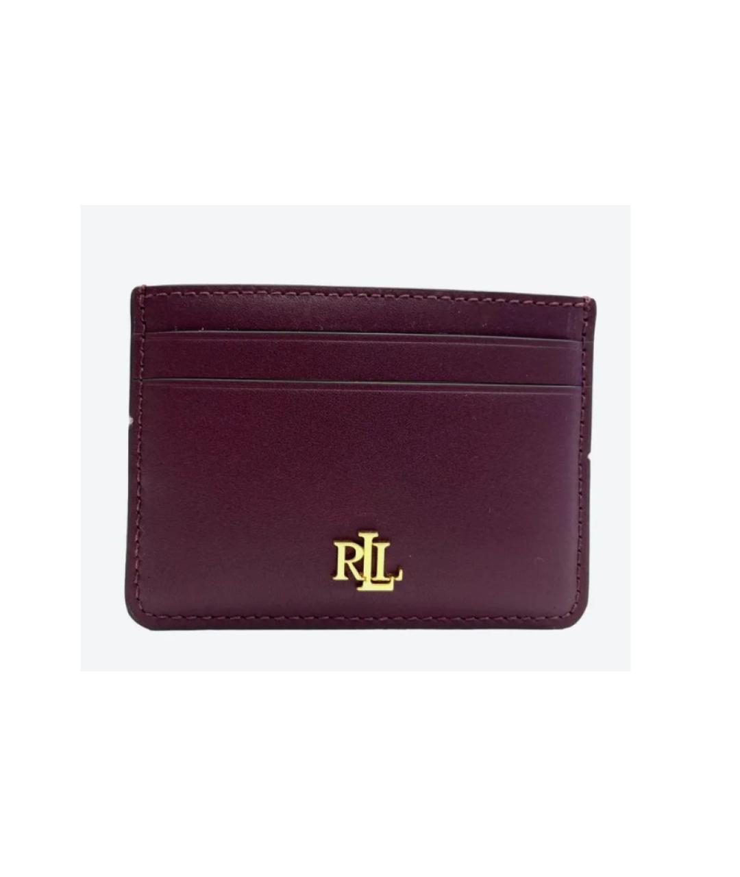 RALPH LAUREN Бордовый кожаный кардхолдер, фото 1